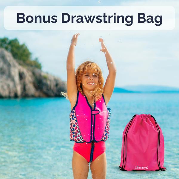 Limmys Premium Neoprene Swim Vest - Pink Leopard