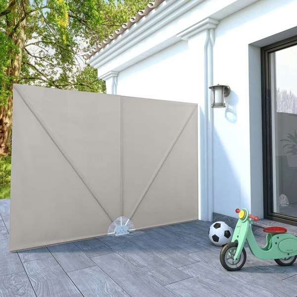 Berkfield Collapsible Terrace Side Awning Cream 240x160 cm