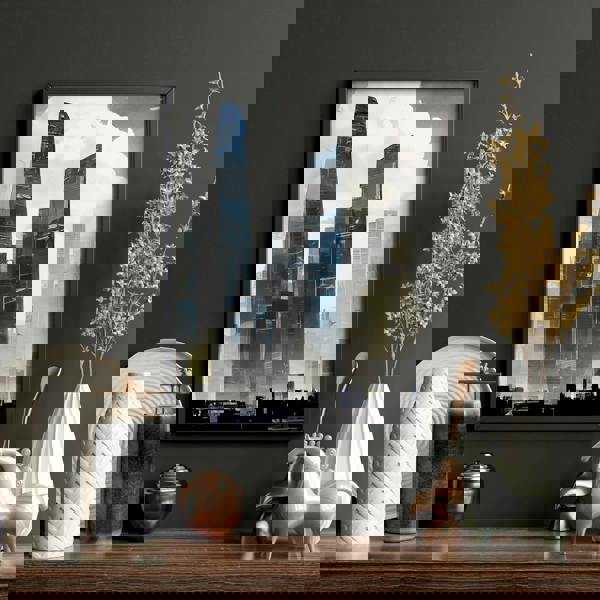 Modern Wall Art For Living Room Uk | Set of 3 Urban Skyscrapers Wall art Prints