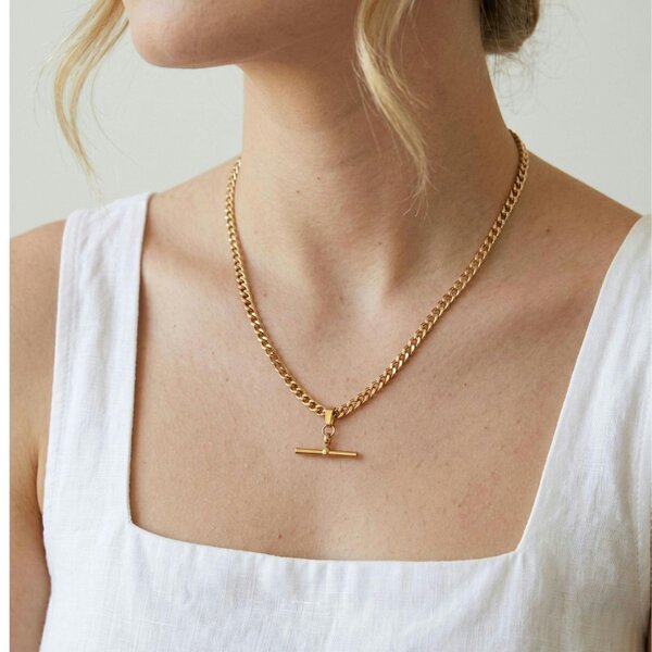 Uchi & Soto Kin Gold T-Bar Necklace