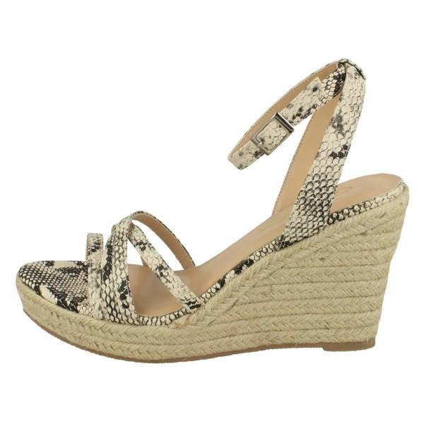 Spot On Ladies Spot On Rope Wedge Strappy Sandals F2275