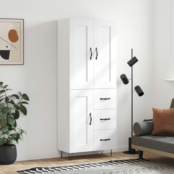 Berkfield Highboard White 69.5x34x180 cm Engineered Wood