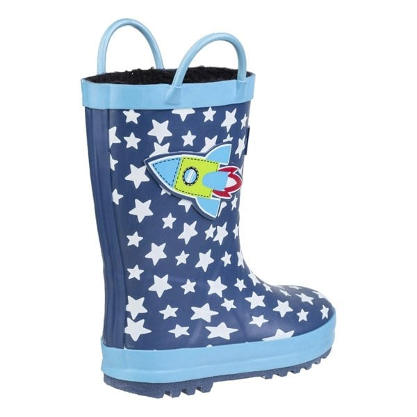 Cotswold Sprinkle Rubber Dark Blue & White Wellington Boots