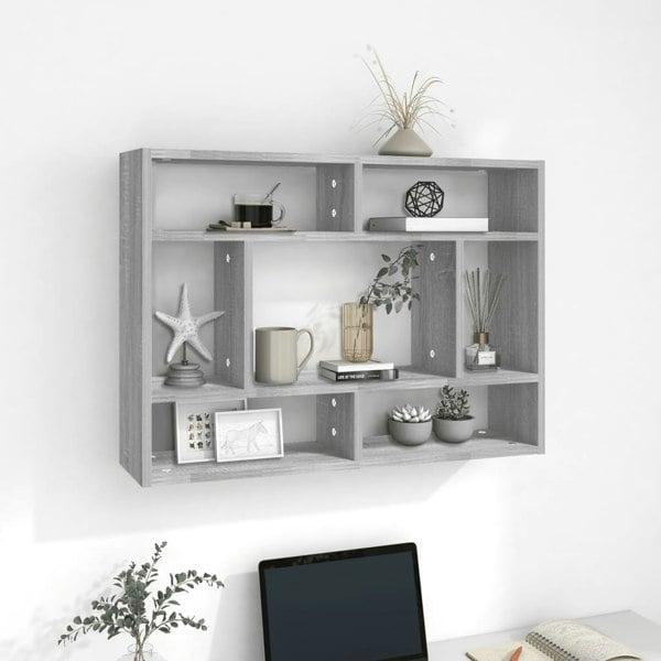 Berkfield Wall Shelf Grey Sonoma 75x16x55 cm Engineered Wood