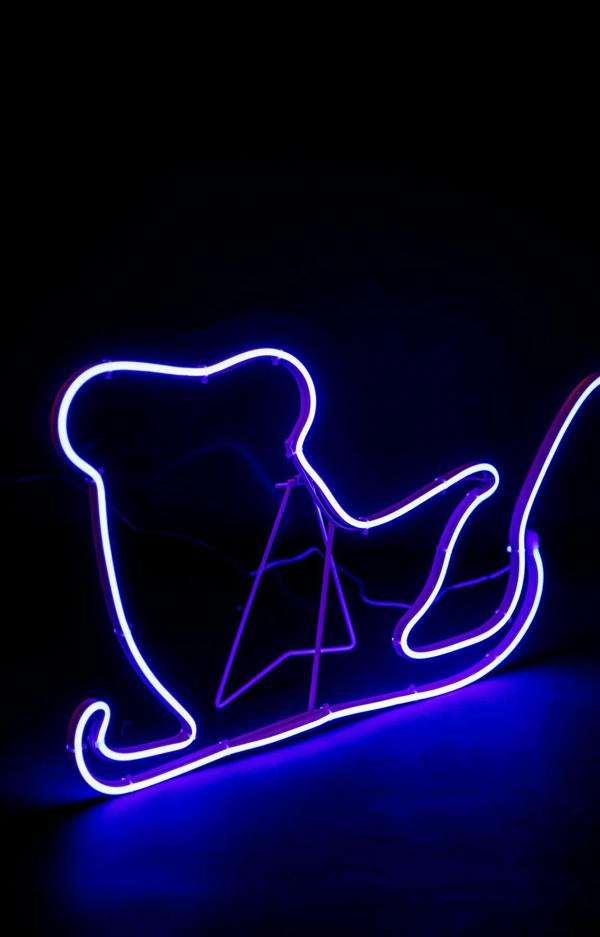 90 Blue LED Reindeer with Sleigh Neon Effect Rope Light Silhouette, Double-Sided Christmas Decoration image 8