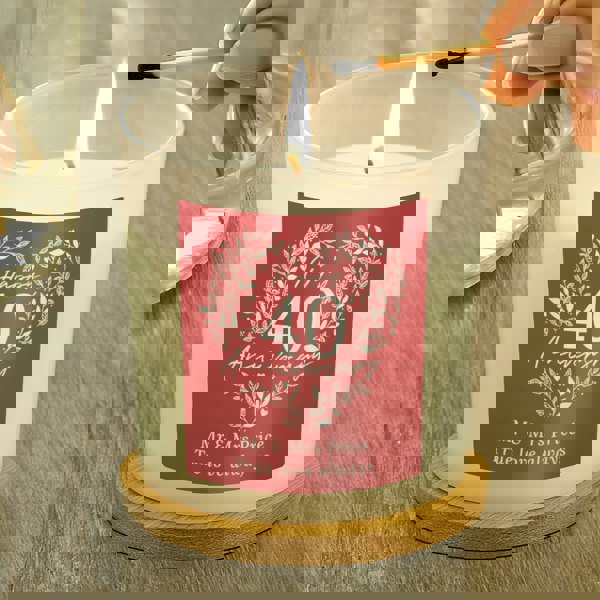 Personalised Memento Company Personalised 40th Ruby Wedding Anniversary Candle Jar