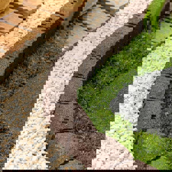 Nicoman Recycled Rubber Roman Stone Garden Border