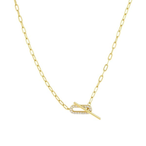 Gold Trip Paperclip Toggle Necklace