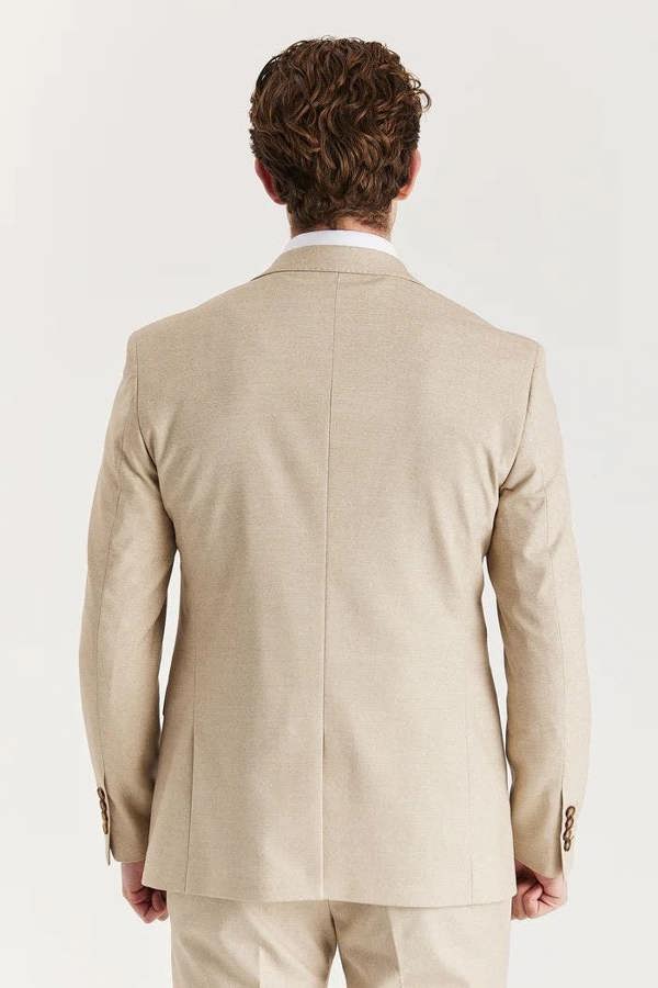 Infinity Leather Men's Beige Lightweight Summer Single-Breasted Blazer