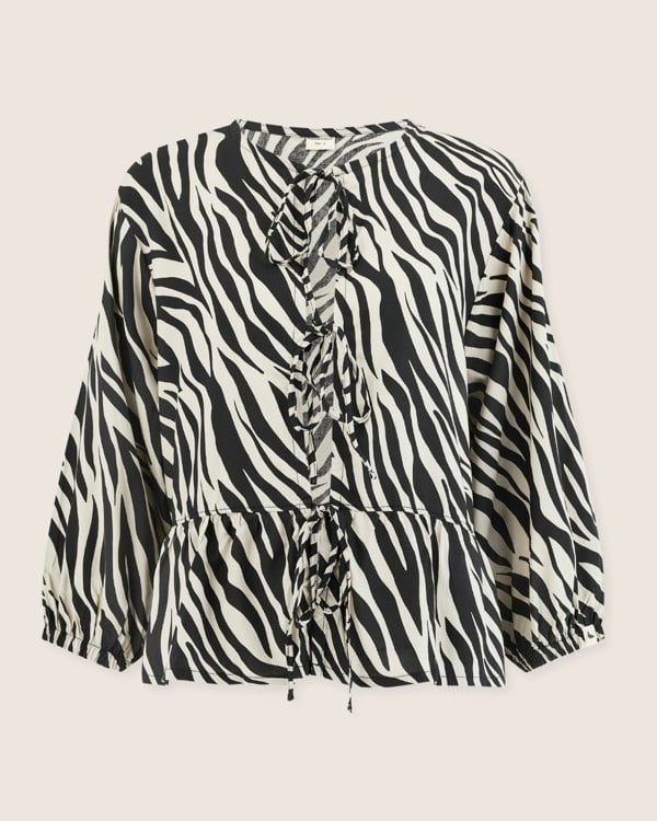 Blake Multicolour Zebra Streak Print Tie Front Top - image 3