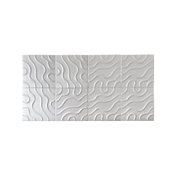 Wallsupply Ultralight Flow Line 3D XPS Wall Panel Tiles White - 8 pack, 2m2