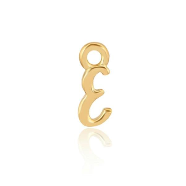 Sarah Layton Initial E Alphabet Charm - Gold