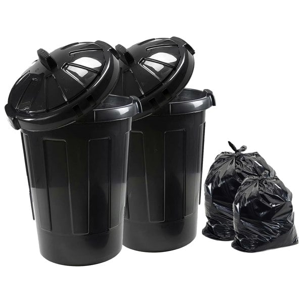 1 x 80L Extra Large Plastic Dustbin Kitchen House Garden Storage Unit Bin With Lid
