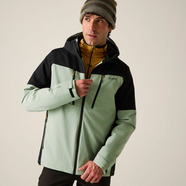 Regatta Mens Highton Two Tone Waterproof Stretch Insulated Jacket - Glacier Green/Black