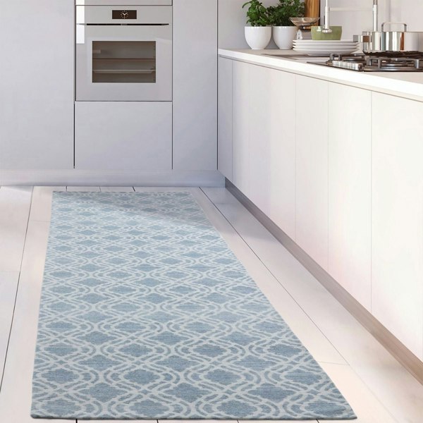 Machine Washable Flat-weave Moroccan Rug Blue