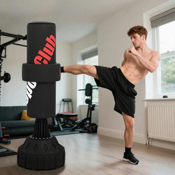 6ft Heavy Boxing Bag with Stand and Suction Cup Base