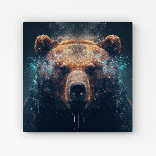 Warren Reed Brown Bear Face Splash Art Canvas