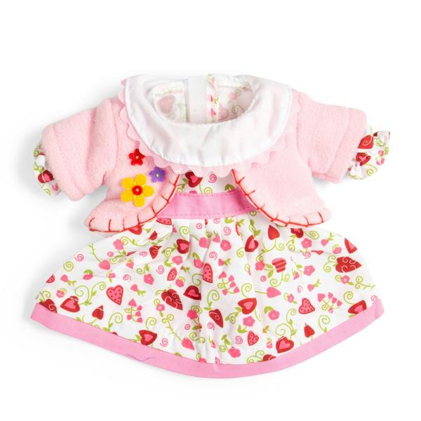 Bigjigs Toys Heart Dress with Pink Soft Cardigan for 30cm Rag Dolls (Medium)