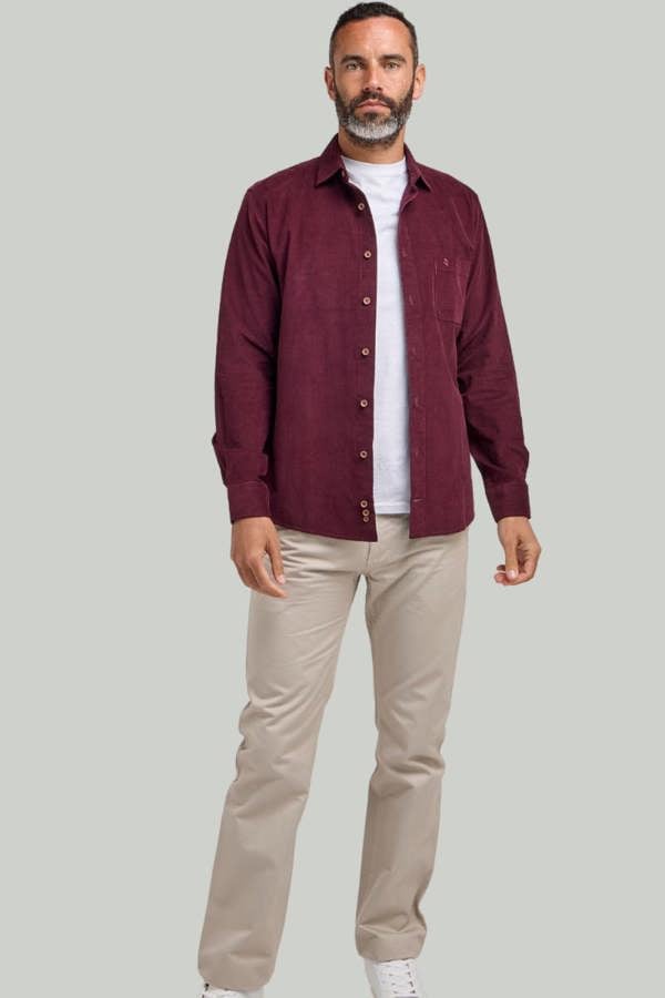 Burgundy Corduroy Shacket