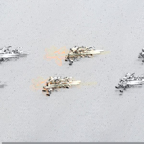 Blue hair slides blue hair clips crystal hair grips floral set of 2 back