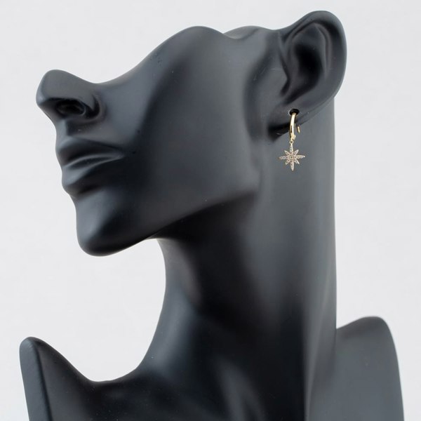 T. H. Baker 9ct Yellow Gold North Star Dropper Earrings 1.56.9996