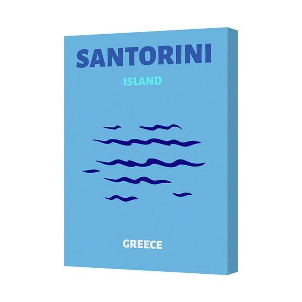 Benjamin Tate Design Santorini Island Greece Canvas Art Print With Gallery Style Deep Frame