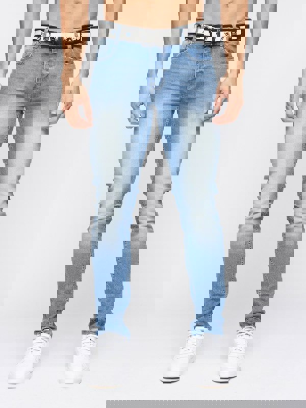 Crosshatch Barbeck Slim Fit Denim Jeans Light Wash