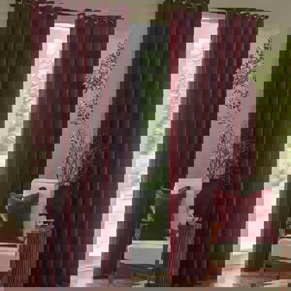 Furn Ultimate Faux Suede Eyelets Blackout Curtains - Green