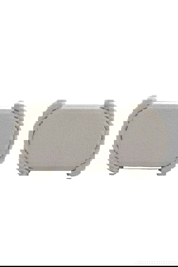 Living and Home White Polar Fleece Oval Accent Bench with Gold Metal Legs Bedroom Bed End Stool