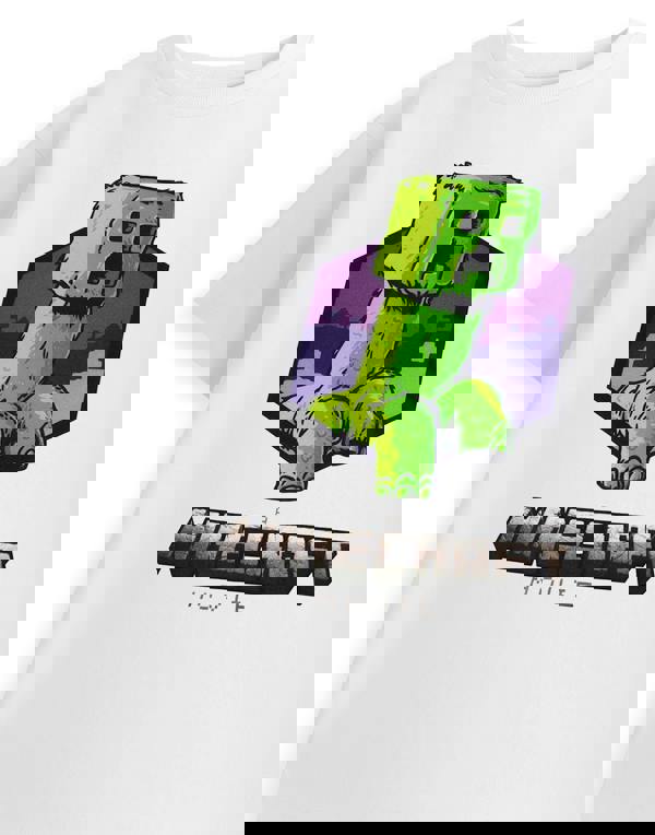 Minecraft Boys White Creeper Short Sleeved T-Shirt