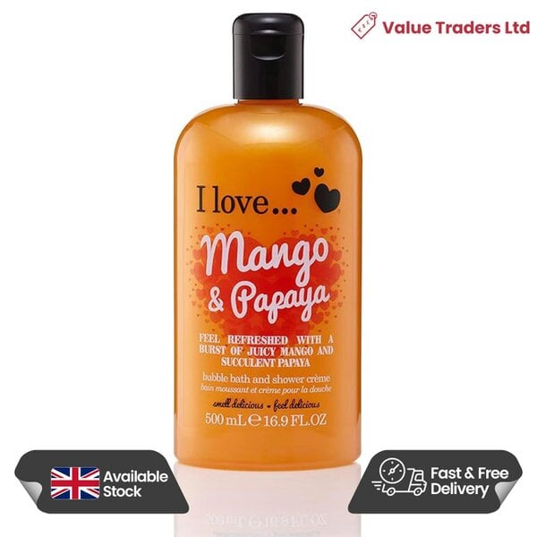 I LOVE Originals Mango & Papaya Bath & Shower Crème, 500ml
