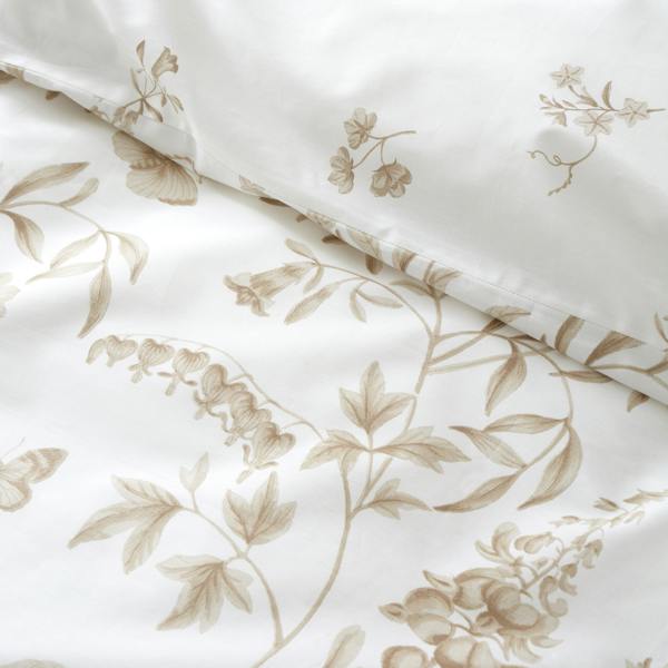 Bianca Thea Floral 200 Thread Count Cotton Reversible Duvet Cover Set Natural