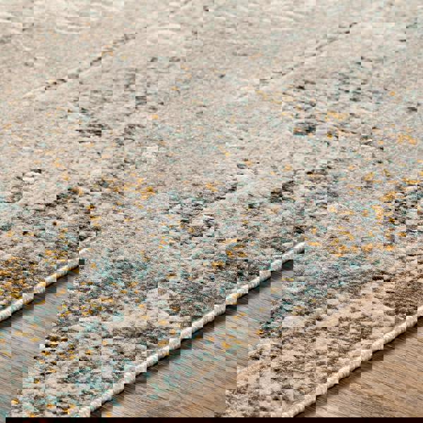 Livabliss City-Abstract Yellow Grey Blue Modern Marble Rug