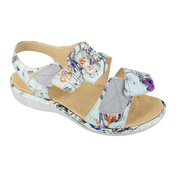 Cipriata Cipriata CIRETTA Womens Cross Strap Sandals Silver Floral