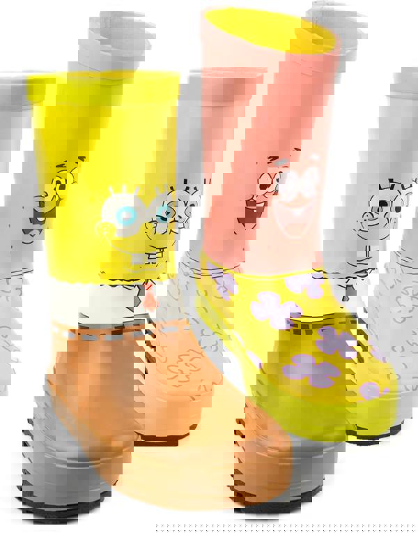 SpongeBob SquarePants Unisex Kids Multicoloured Spongebob Squarepants, Patrick Wellington Boots without Handles