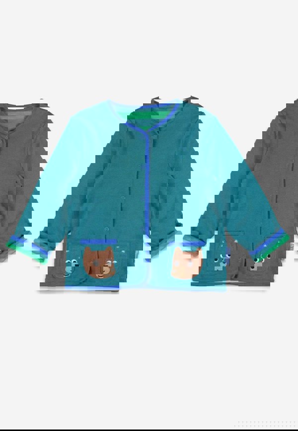 Organic Brown Bear Applique Reversible Jacket - Toby Tiger