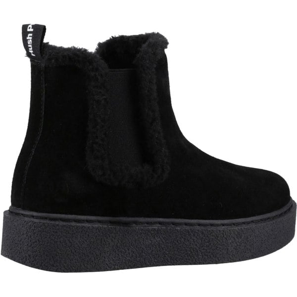 Hush Puppies Bella Suede Women's Black Flat Chelsea Boots