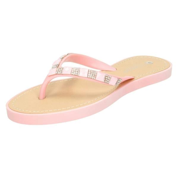 Savannah Ladies Savannah Sequin Toe Post Flip Flop Sandal