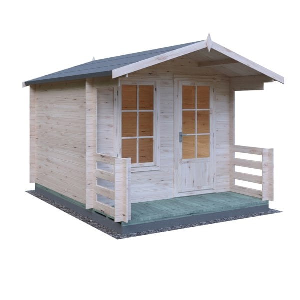 Shire Maulden with verandah 9x9 Log Cabin 19mm interlock Cladding - Best Shed