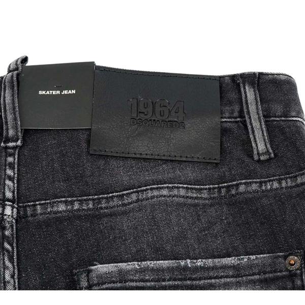 DSQUARED2 Skater Jean Destroyed Reinforced Denim Black Jeans W30