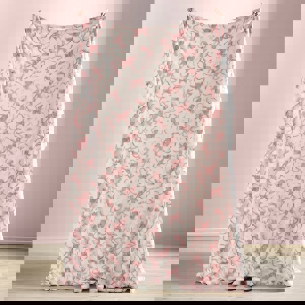 Catherine Lansfield Bow Cosy Fleece Oversized Blanket Throw Pink