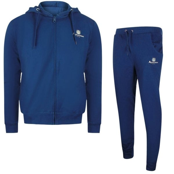 Aquascutum Navy Blue Zip-Up Hoodie Tracksuit Set - Nova Clothing