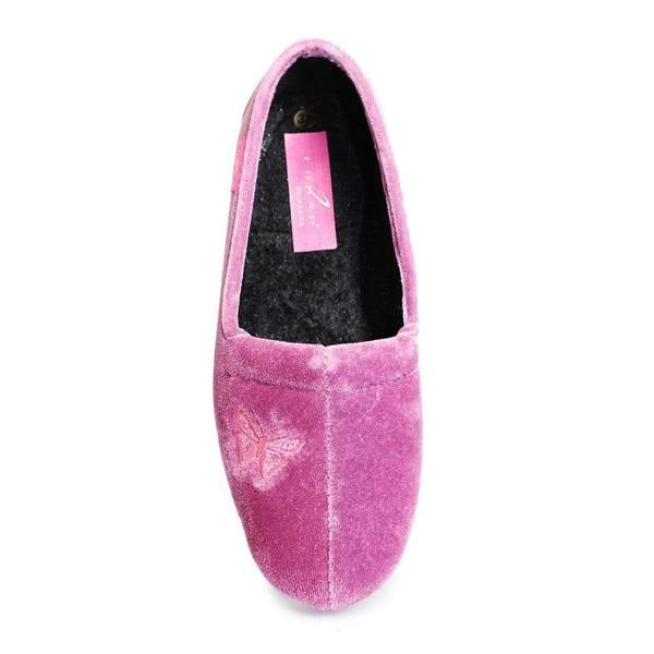 Lunar Womens/Ladies Butterfly Slippers - Heather - 