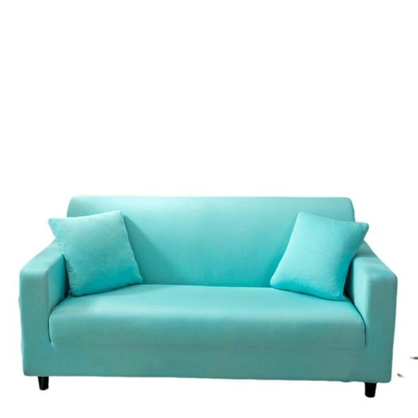 Anyseat 4 Seater Sofa Cover Plain Blue Style and Protection For Living Room Sofa Chair Elastic Stretchable Slipcover