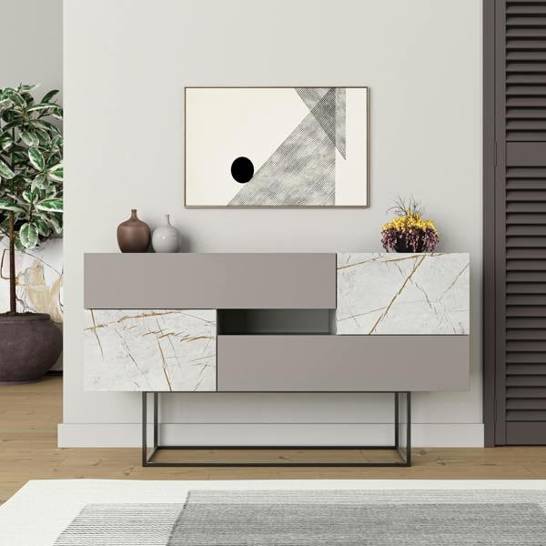 Decortie Eros Console Sideboard Display Unit Marble Effect