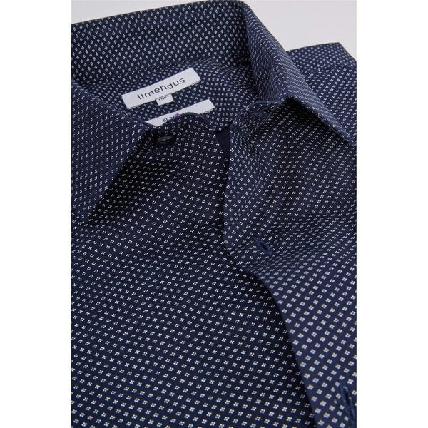 Limehaus Slim Fit Diamond Print Shirt