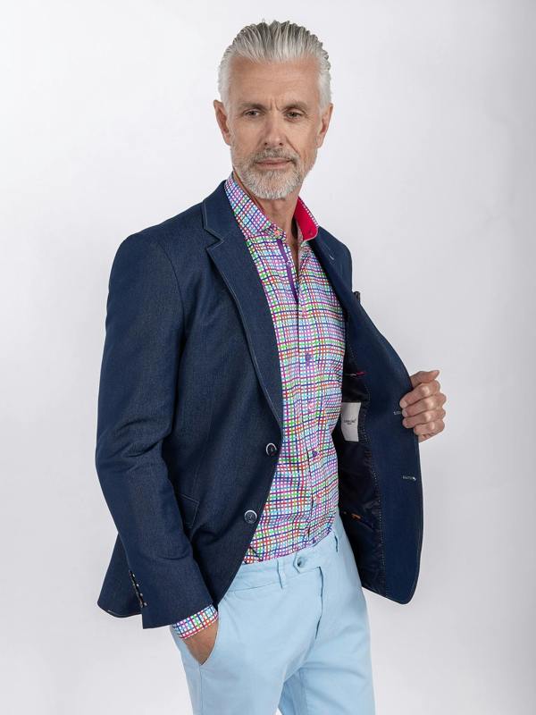DENIM LOOK MULTI - STITCH BLAZER - STYLISH & VERSATILE - Claudio Lugli Shirts