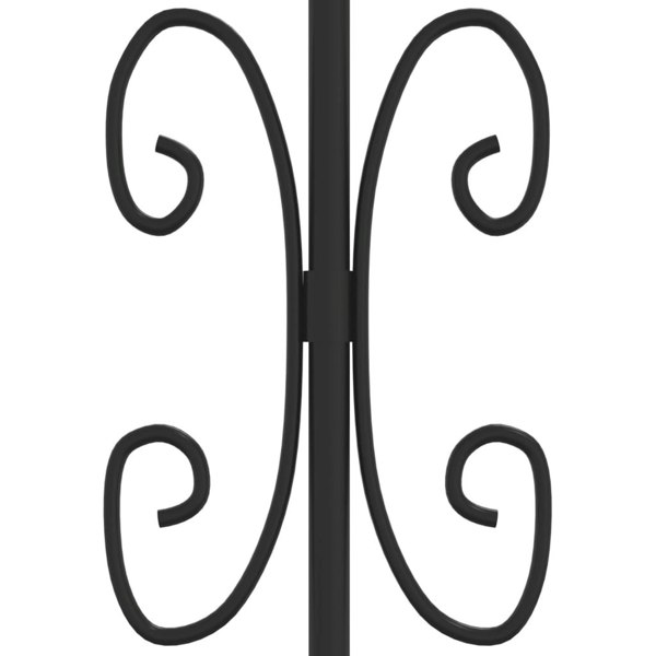 Berkfield Fence Gate with Spear Top Black 305x151 cm Powder-coated Steel