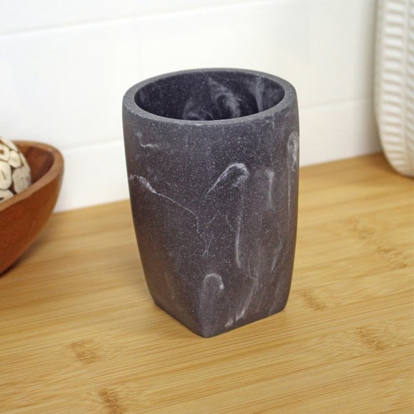 Showerdrape Octavia Grey Marble & Chrome Tumbler