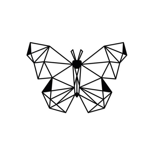 Decortie Modern Metal Wall Art Butterfly Theme Home Ornament Decorative Minimalist Design Hanging Wall Sculpture, Black